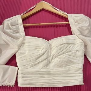 White taffeta top